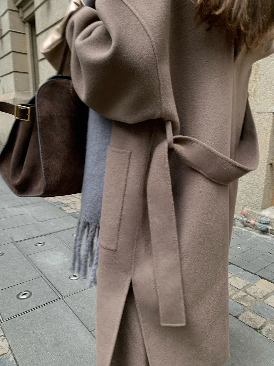 

Soolrok двустороннее нейлоновое пальто «летучая мышь» простое ленивое пальто из бумаги для человека верхняя одежда из смеси шерсти длинное зимнее пальто све