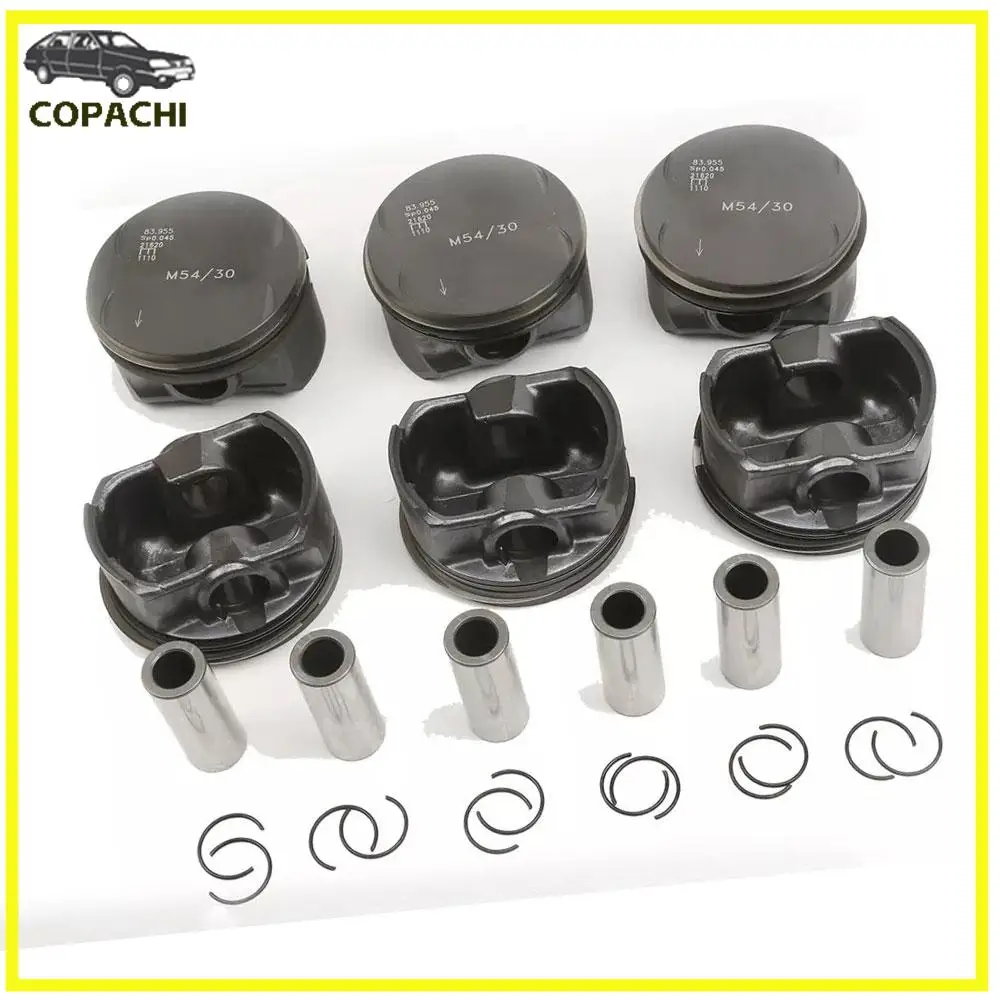 1set Engine Pistons&Rings Set 11257506222 For BMW 330i 530i X3 X5 E46 E36 E39 M54 3.0 Car Accessories Parts Replacement