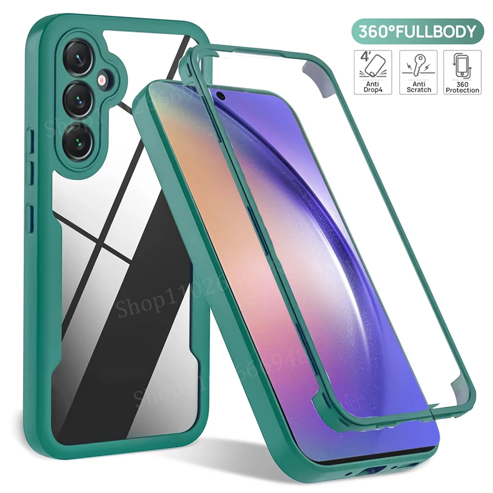 360 Full Coverage Phone Case For Samsung Galaxy A54 A55 A15 A35 A25 A53 A51 A34 A33 A32 A24 A23 A22 A14 A13 A12 A73 A71 5G Funda