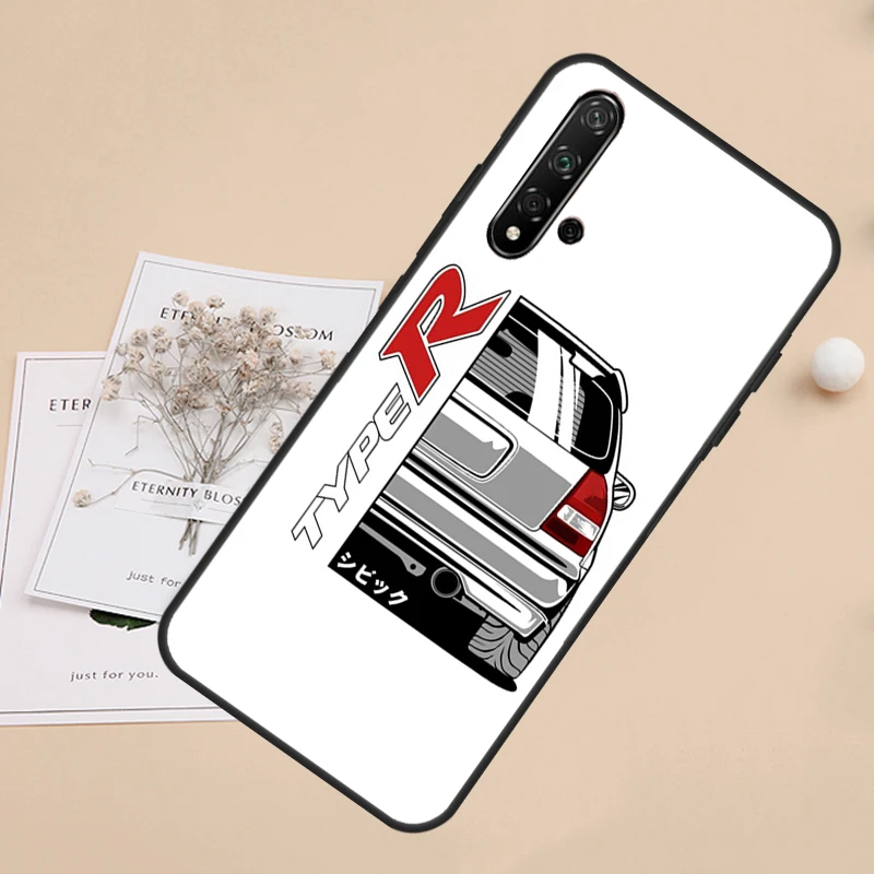 JDM Type R Civic Sport Car For Huawei Nova Y60 Y70 Y90 Y61 Y91 Nova 11 Pro 9 10 SE 5T 11i 8i 3i P20 P30 P40 Lite Case