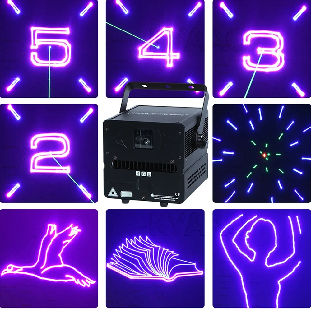 2024 SD Card Laser DIY 260+patterns Dmx Disco Stage Lighting Effects Dj RGB Soundcontrol Device Christmas Dance Event Projector