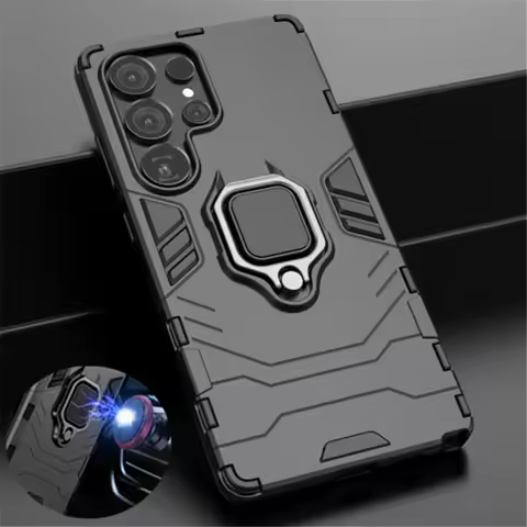 Shockproof Ring Armor Phone Case For Samsung Galaxy S25 Edge S24 Ultra S23 Plus S22 S21 S10 Plus S20 FE 5G Magnetic Stand Cover