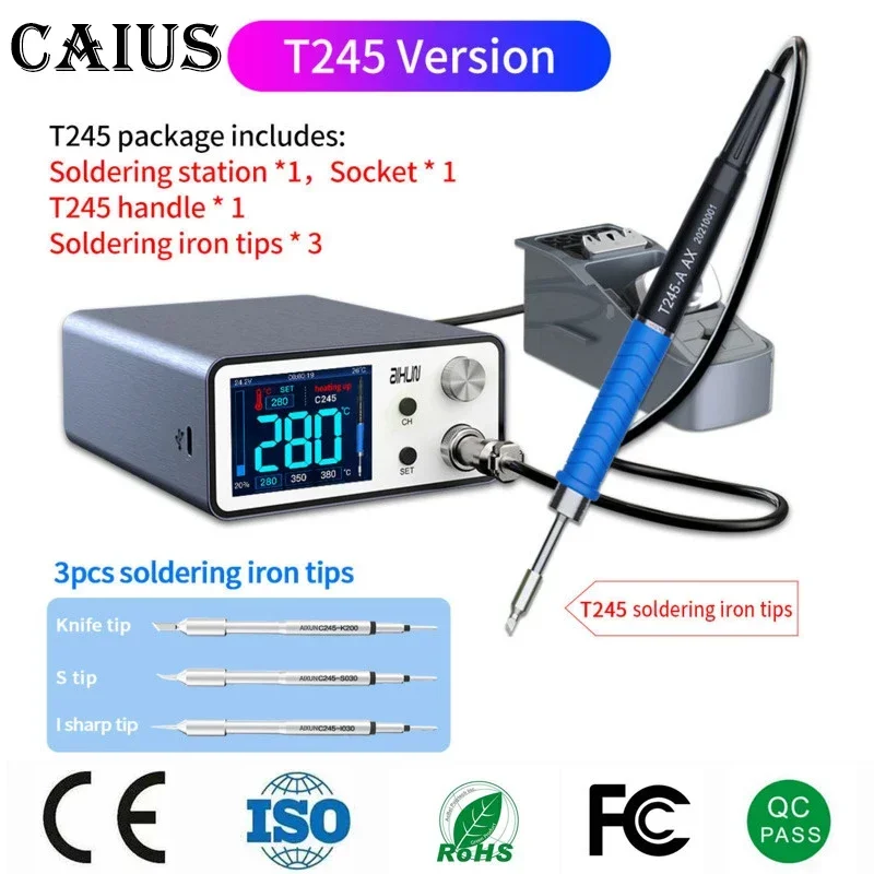 NEW JCID Aixun T3A intelligent Welding Station With Soldering Iron T115 T245 T210 Handle Welding Tips For Phone BGA Repair Tools