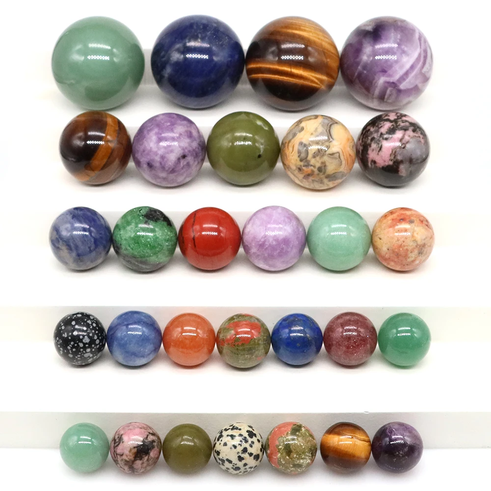 Crystal Sphere Natural Stone Healing Bead Reiki Gems Wicca Chakra Ball Rock Mineral Massage Globe Desk Home Decor Gift Wholesale