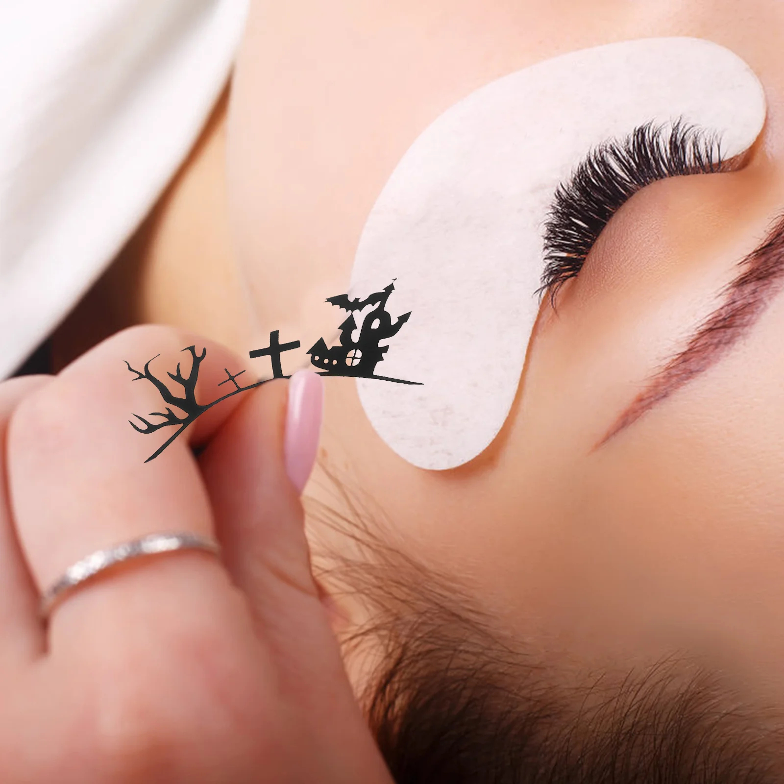 ขนตาฮาโลวีน ดีไซน์สร้างสรรค์ ขนตาปลอมสำหรับผู้หญิง ปาร์ตี้ คอสเพลย์ แต่งหน้า หนาแน่น โดดเด่น แฟชั่น อุปกรณ์เสริมดวงตา