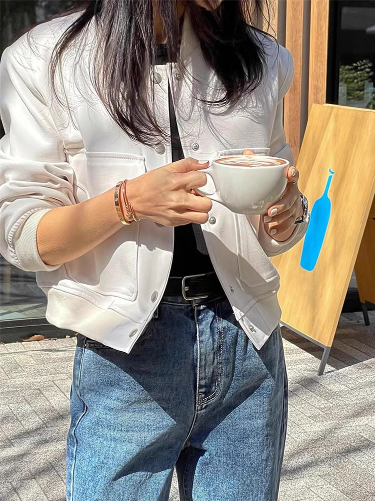 

Весенняя винтажная бейсбольная куртка свободного кроя, женская верхняя одежда, пальто с большим количеством универсальных пуговиц