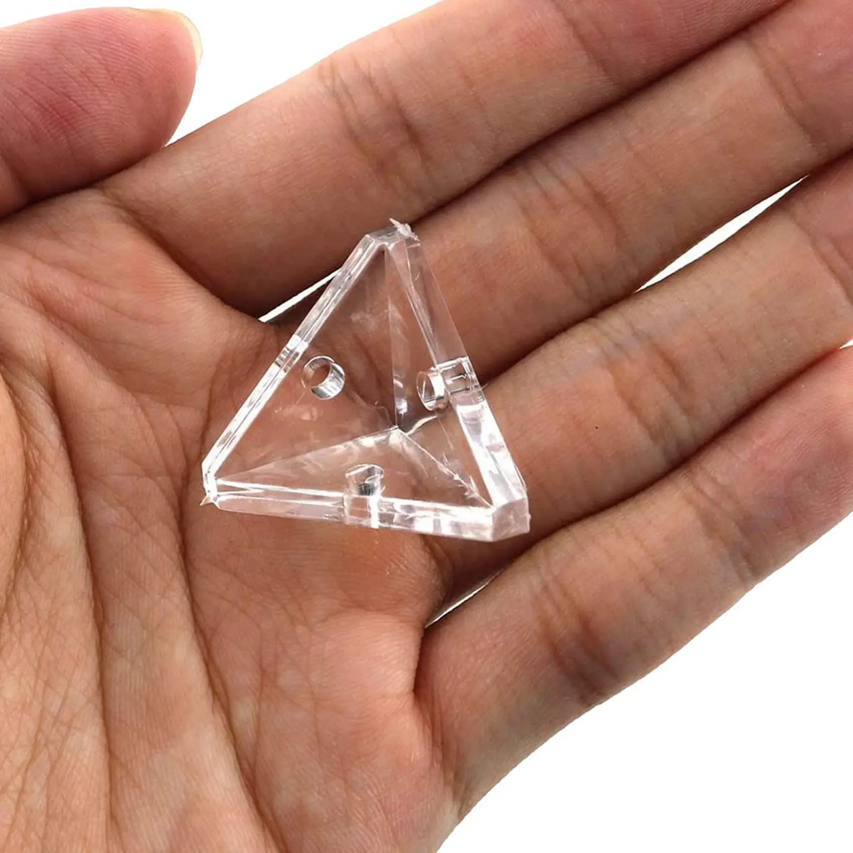 Y50A-48Pcs Acrylic Corner Brackets With Semitransparent Screws Clear 3-Hole Right Angle Joint Brace Brackets