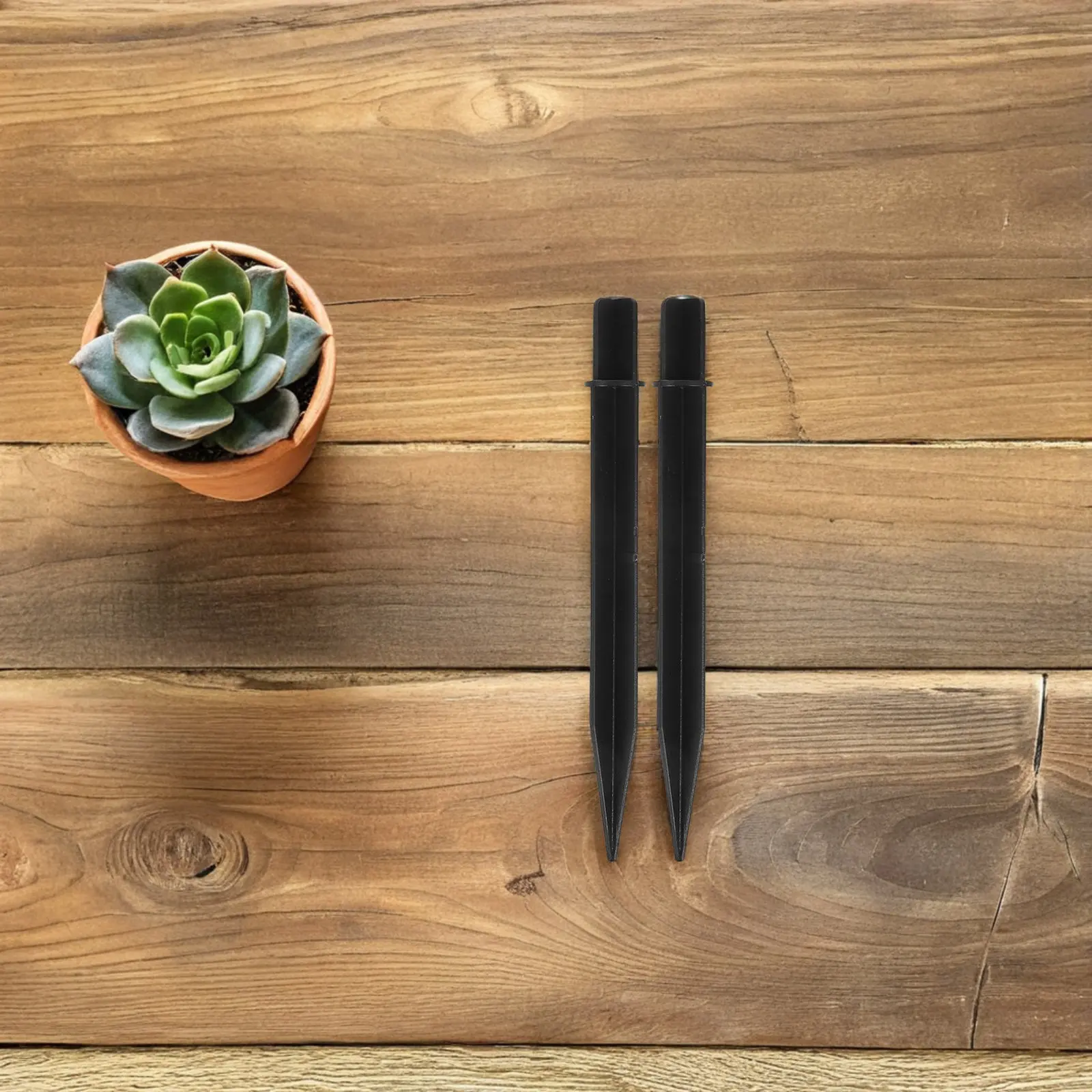 Outdoor Lighting Ground Fixtures - 15Pcs Black Round Tube Ground Stakes