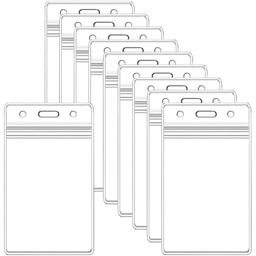 

10 шт. вертикальный держатель для бейджа, водонепроницаемый держатель для меток, держатель для удостоверения личности, прозрачный пластиковый держатель для бейджа для кредитных карт 3,5x2,4 ih