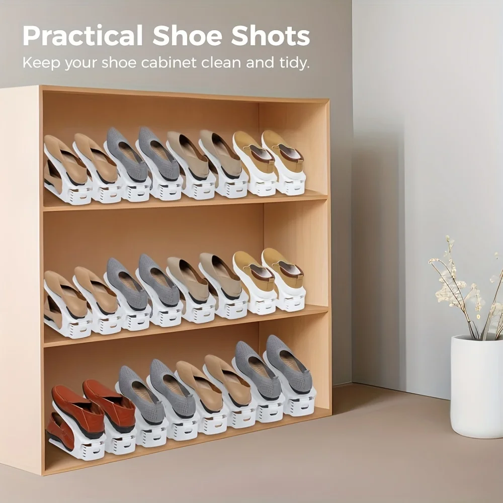 8 Stück langlebige verstellbare Schuh Organizer Kleider schrank Schuhe Lagerung Schuhe Unterstützung Slot platzsparende Schuhe Lager regal Schuhkarton