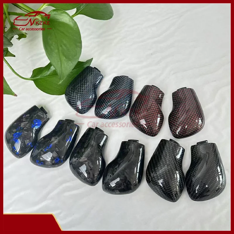 for Volkswagen Golf 7 GTI DSG shift lever cover upgraded with carbon fiber forged blue foil and red foil materials