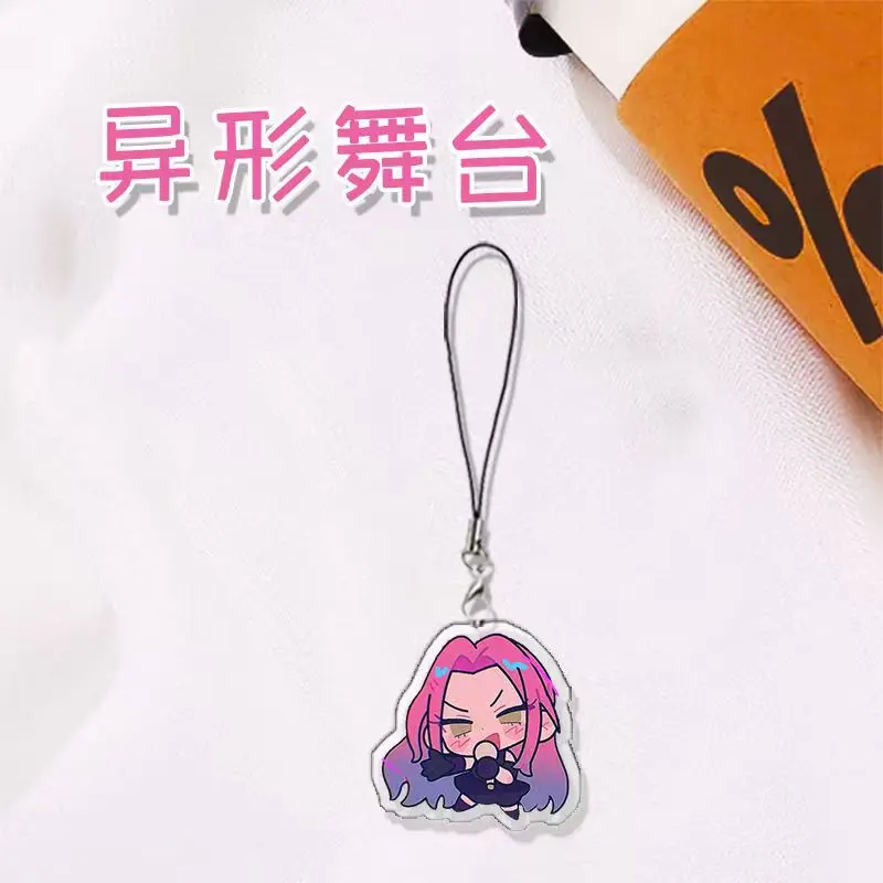 الأجهزة الطرفية الحيوانية المرحلة الغريبة حتى إيفان ميزي لوكا تأثيري مفتاح سلسلة الاكريليك حقيبة قلادة سلاسل المفاتيح Q نسخة المشجعين قلادة هاتف