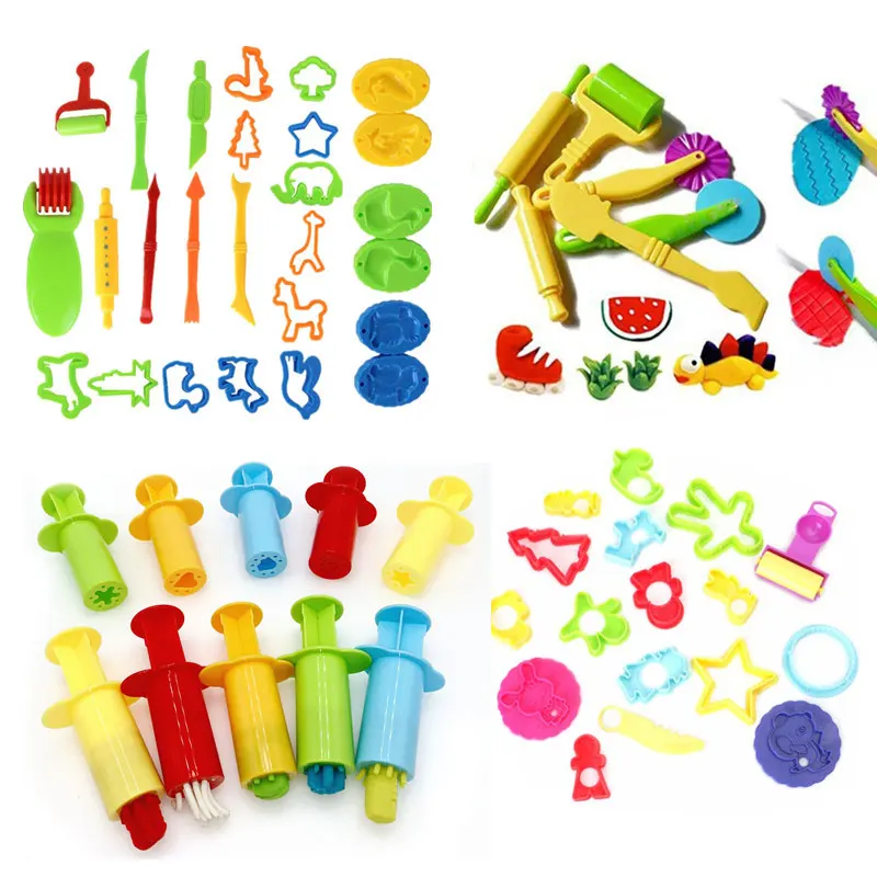 Hot Sale DIY Slime Play Dough Tools Accessories Plasticine Mold Modeling Clay Kit Slime Plastic Set Cutters Moulds Toy for Kids