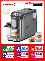 HiBREW 전자동 에스프레소 머신, 카푸치노 밀크 시스템, 6 가지 커피 종류, 연마기 H16 포함, 직관 터치 디스플레이