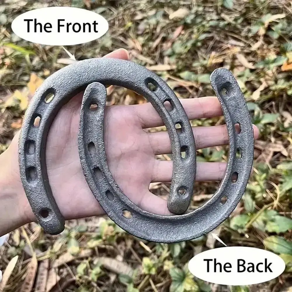 1Pcs Durable Cast Iron Horseshoe Decoration Unique Design Rustic Style Home Ornament Vintage Metal Wall Sculpture