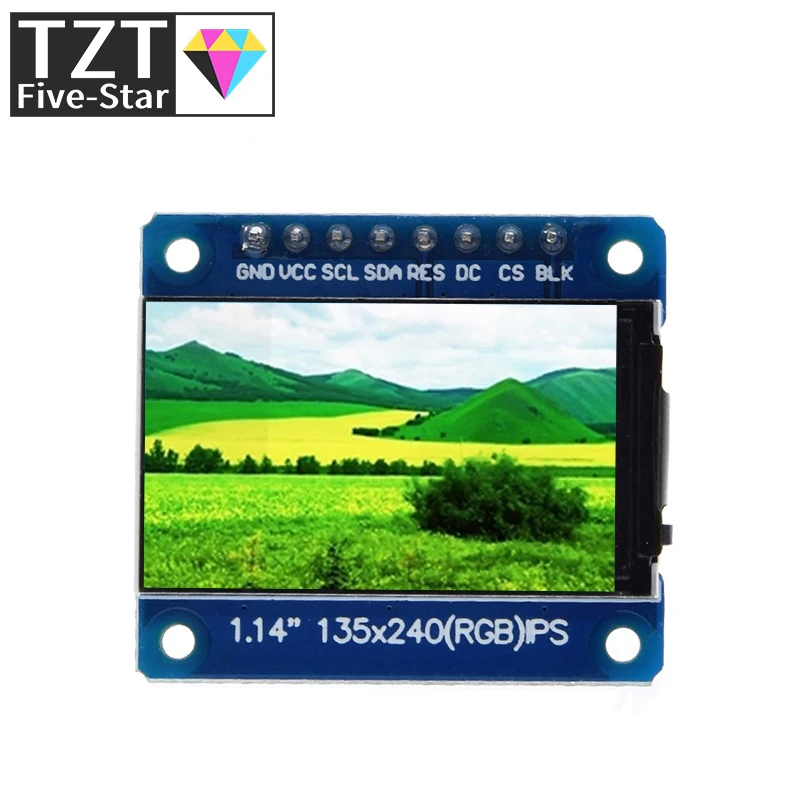 1pcs New IPS 1.14 inch 3.3V 8PIN SPI HD Full Color TFT Display Screen ST7789 Drive IC 135*240