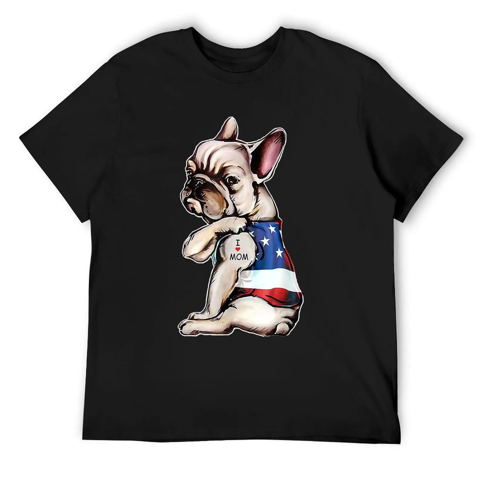 

French Bulldog Tattoo I Love Mom T-Shirt affliction shirts topping mens shirts graphic tee