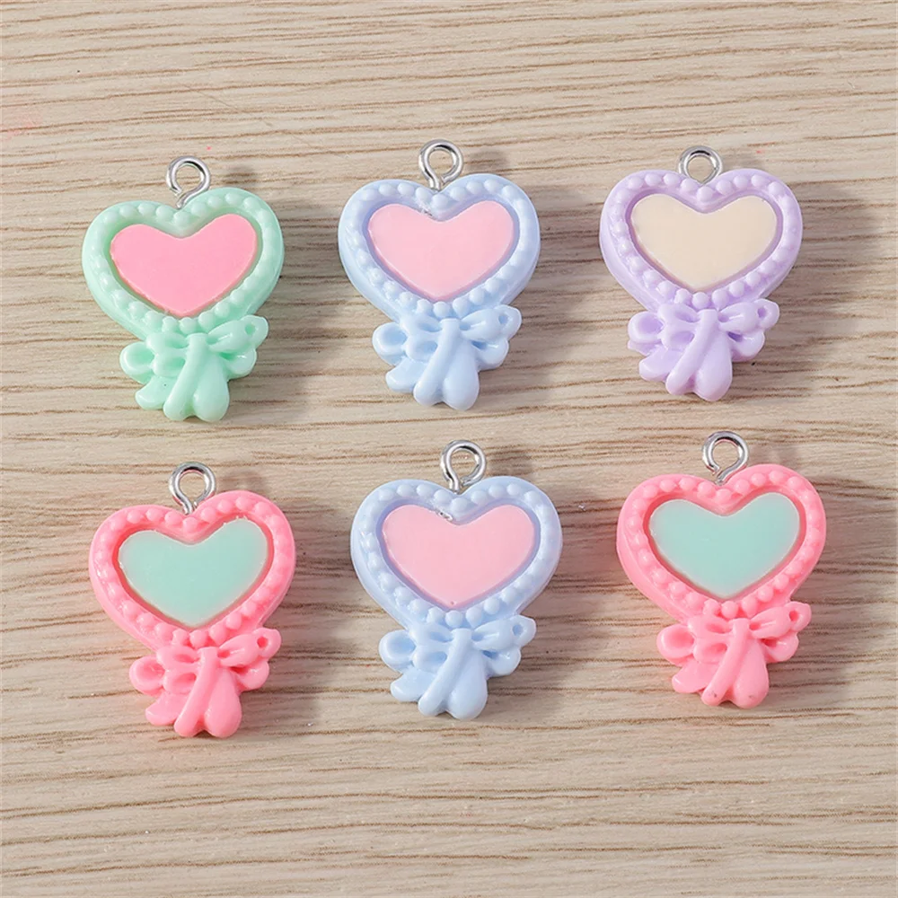 Tusember 15 Stück/Set Mix Niedliche Mädchen Regenbogen-Lutscher-Blumen-Charms für Schmuckherstellung, Niedliche Ohrringe, Halsketten-Anhänger, Kinderspielzeug – Detail 2