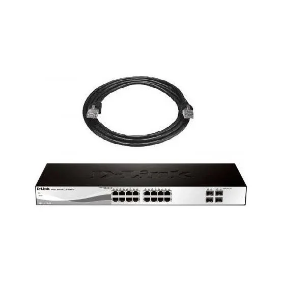 

D -Link 28-Port Gigabit Smart Managed PoE+ Switch, 24 PoE+ Ports (370W) + 4 SFP Combo Ports DGS-1210-28MP in Stock