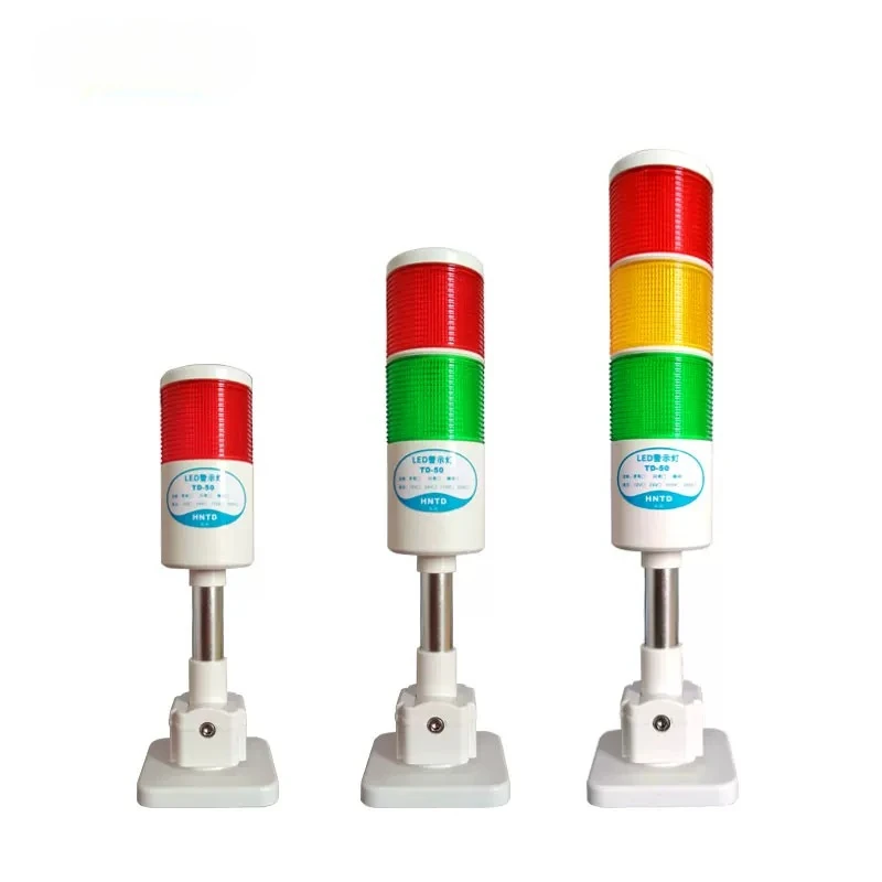 LED Signal Light 3 Color Tower Lamp Foldable Red Yellow Green DC24V AC110V AC220V with Buzzer CNC Machine Warning Beacon Lamp