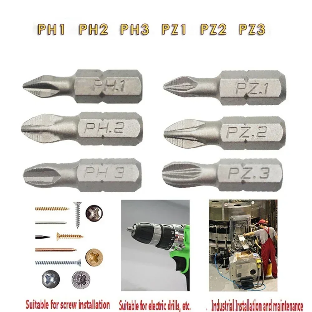 六角ドリルビットセット,合金鋼ドライバービット,高品質,ph1,pz1,ph2,pz2,ph3,pz3,10個,25mm