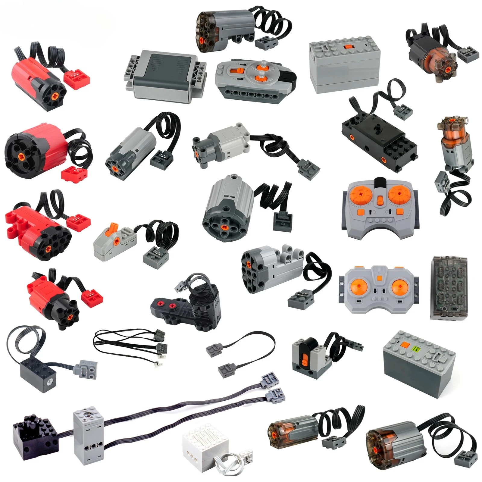MOC Building Blocks Simulation Spray Nebulizer Exhaust Parts Train Track Motor IR Controller Receiver Mould King series Motor