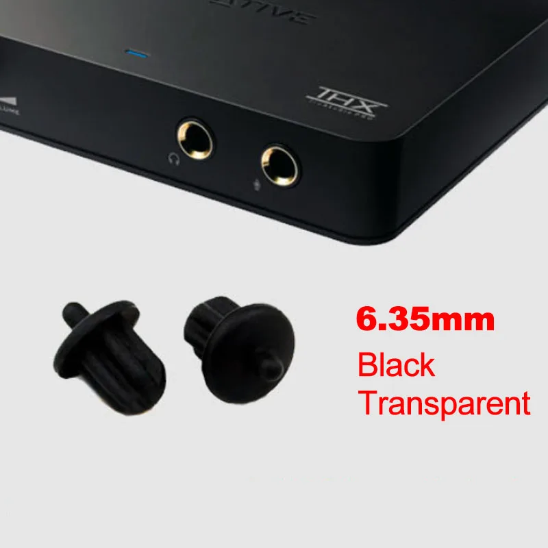 

5Pcs 6.35mm Silicone Earphone Jack Anti Dust Plugs Audio Interface Laptop Computer Dustproof Cover black/transparent