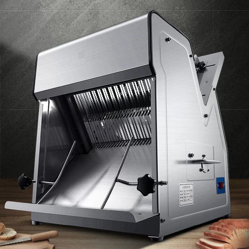 상업용 토스트 빵 슬라이서 12mm 두께 전기 빵 절단기 스테인레스 스틸 베이커리 빵 슬라이서