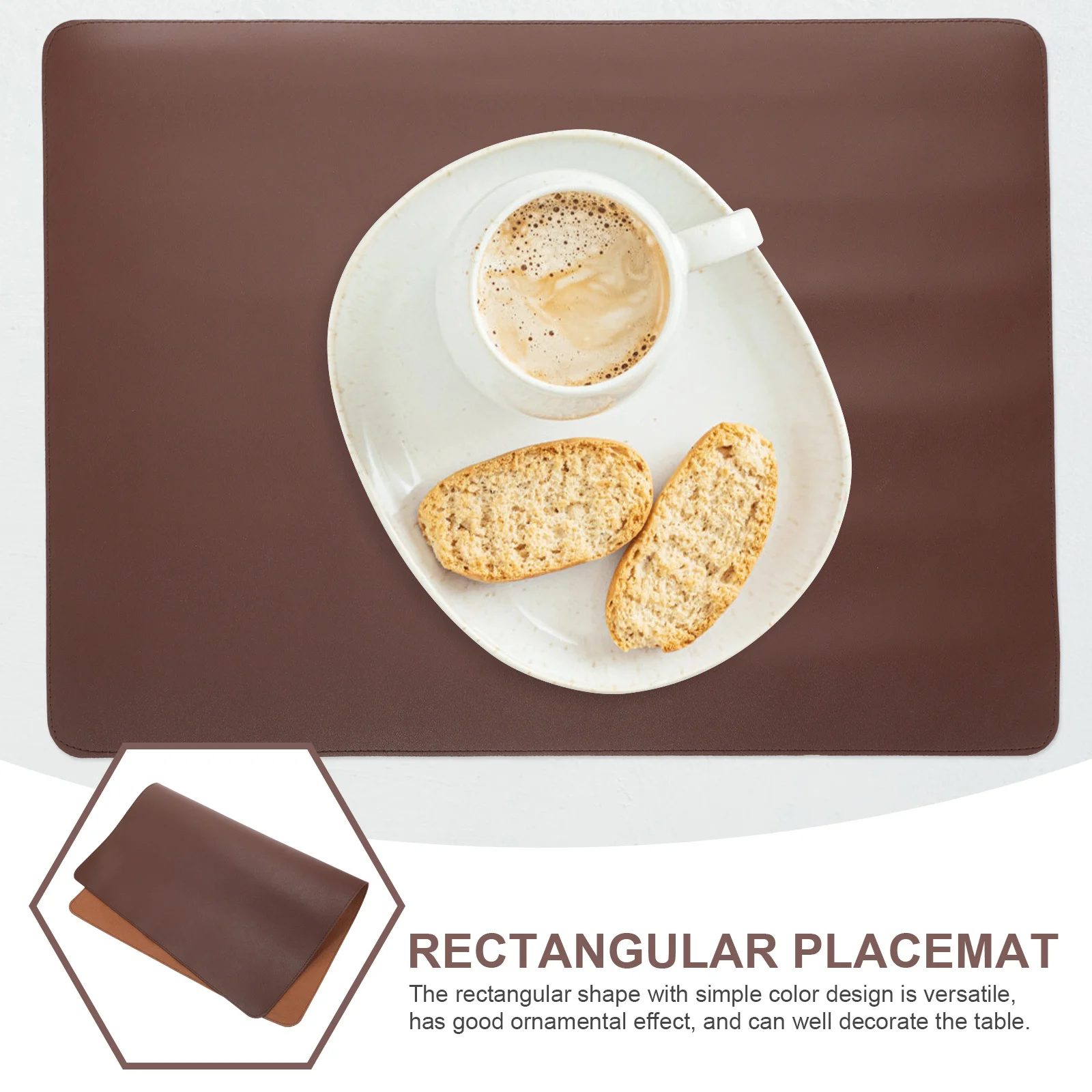 

Rectangular Small Placemat Waterproof PU Picnic Table Mat Reusable Heat Insulation Dining Table Decor Mats Easy Clean for Home