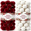 30/1PCS Wine Red Christmas Ball Velvet Round Christmas Balls Xmas Tree Ornaments Ball Hanging Pendants New Year Party Decoration 1 30/1PCS Wine Red Christmas Ball Velvet Round Christmas Balls Xmas Tree Ornaments Ball Hanging Pendants New Year Party Decoration 1
