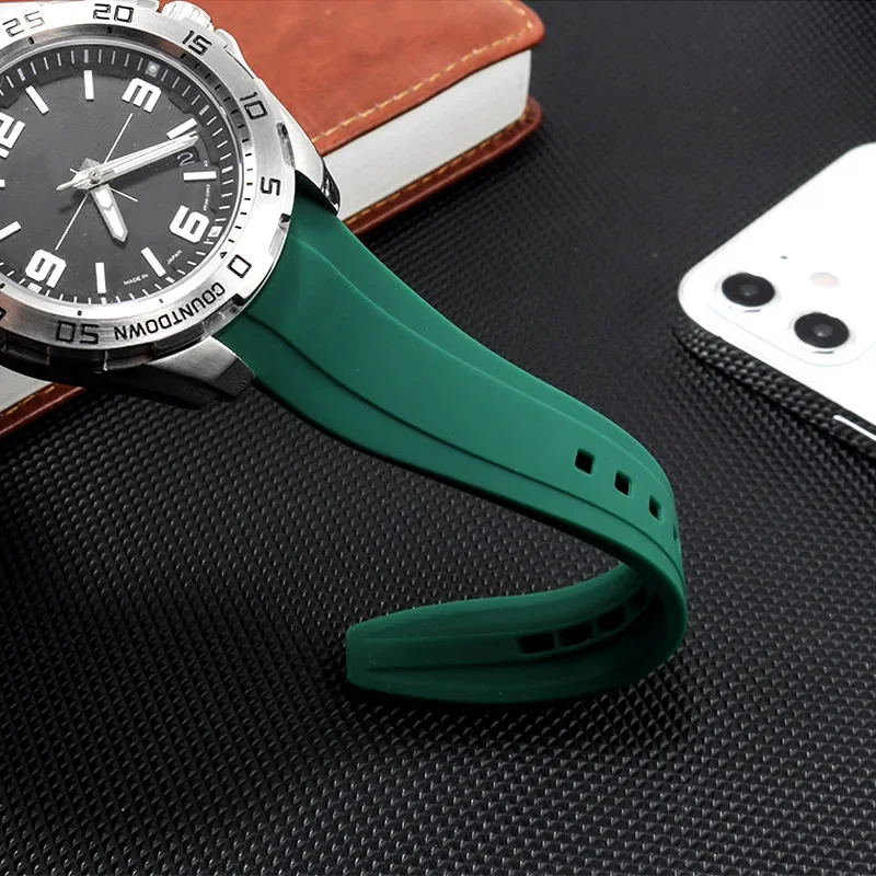 Curved End Silicone Strap for Citizen Waterproof Rubber Watch Band 20mm 22mm for Swatch for Rolex Bracelet Men Women Sport Blet