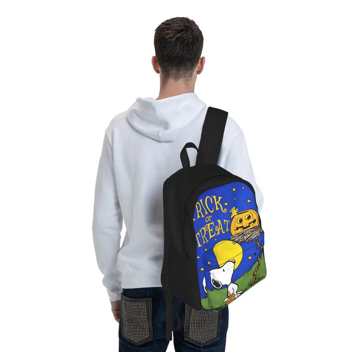 سنوبي خدعة أو علاج حقيبة ظهر للهالوين Mochila Trend للأطفال حقيبة مدرسية حقيبة ظهر للكمبيوتر للأطفال سعة كبيرة حقيبة ظهر للسفر