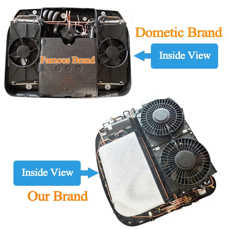 Off-Grid Efficient Air Conditioning System Roof Top 12v 110V 220v Copper Tube RV Air Conditioner For Caravan Campers Trailer