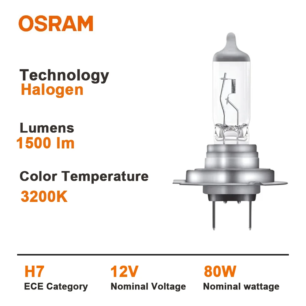 OSRAM SUPER RALLYE H7 PX26d 12V 80W 62261 Standard Lamp Brighter Light Original Headlight Auto Hi/lo Beam 3200K Halogen Bulb