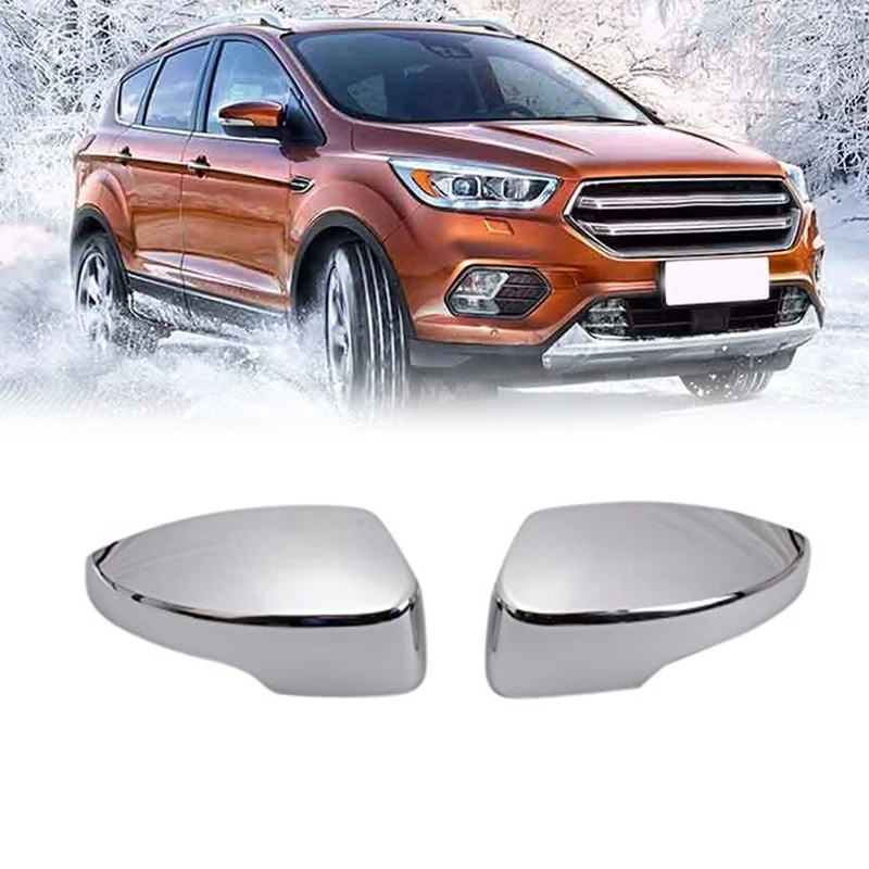 

2 шт., накладки на боковые зеркала заднего вида для Ford Escape Kuga 2013-2019 Chrome