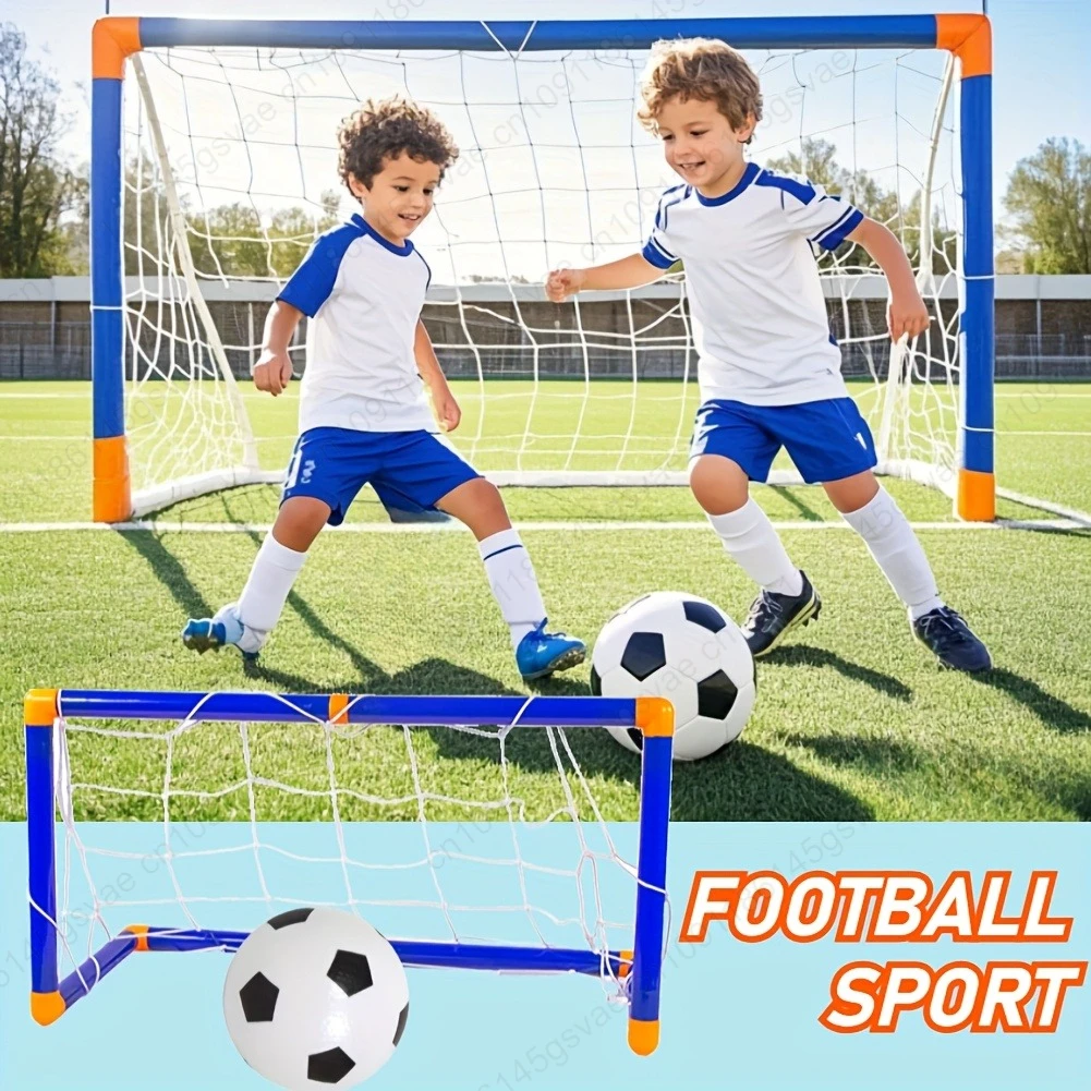 كرة قدم صغيرة قابلة للطي في الأماكن المغلقة، مجموعة شبكة هدف، مضخة رياضية للأطفال في الهواء الطلق، لعبة منزلية، هدية عيد ميلاد الطفل من البلاستيك #1