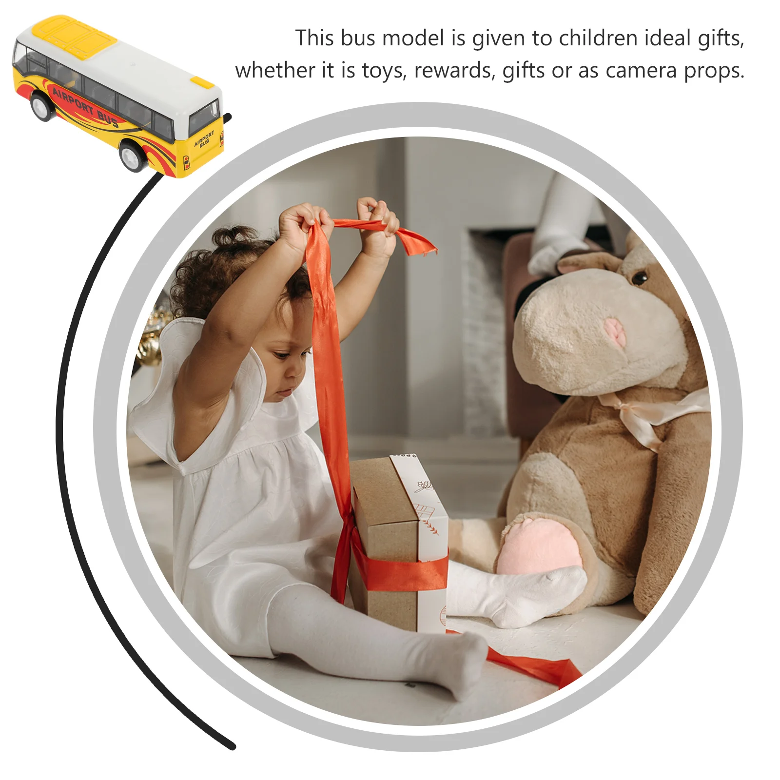 Pull Back Bus Model Toys for Kids Learning Car Inertia Simulated It Can Move Child