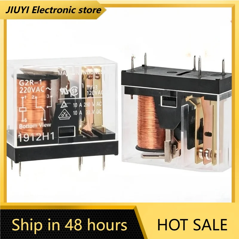 New 1pcs/lot G2R-1 AC220V 5Pin SPDT 10A Transparent Shell PCB Electromagnetic Intermediate Relay 250VAC