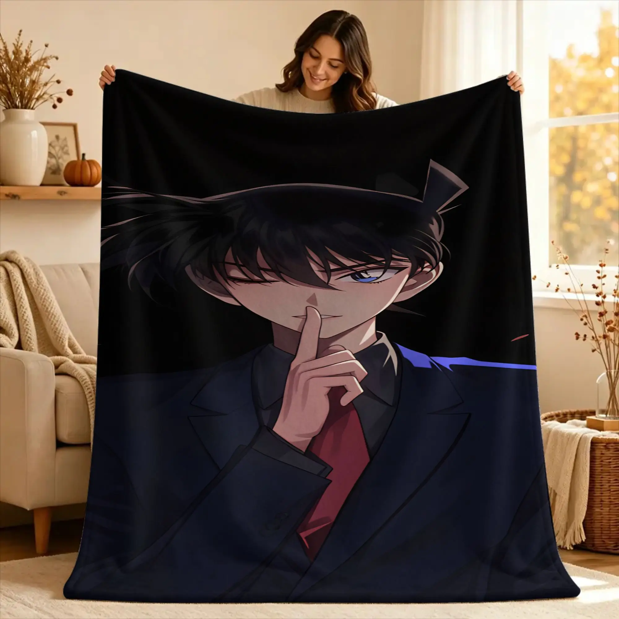 D-Detective C-Conan Blanket Quality Soft Warm  Throw Blanket Winter Decorative Outdoor Funny Bedspread