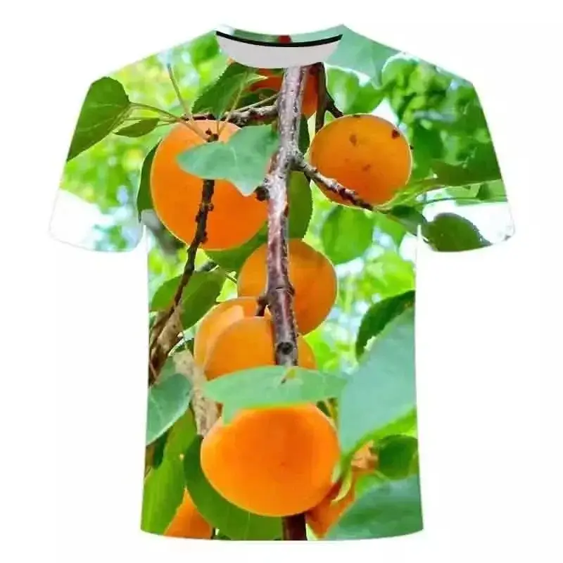 Summer Men Personality Interesting Creative Casual 3d Printed Vegetable Pattern O Collar Short Sleeve Loose Large Size T-Shirt