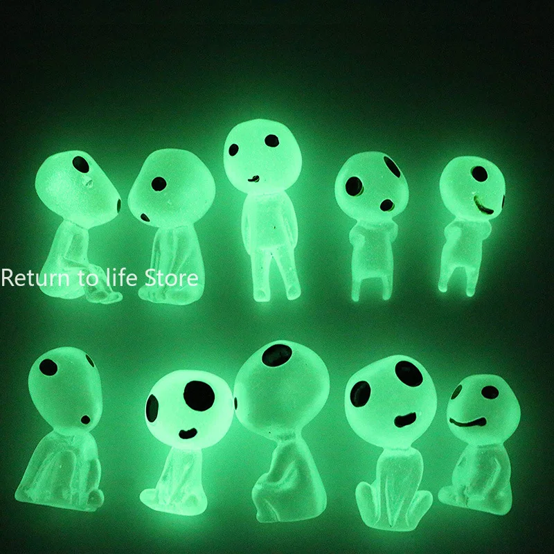 10 Pcs/set Luminous Tree Elves Spirit Princess Micro Landscape Figure Ornament Glowing Miniature Gardening Potted Decor