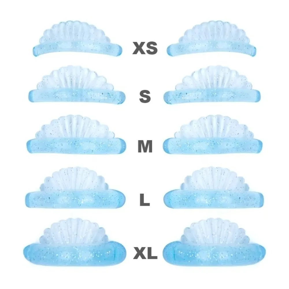 5Pairs Applicator Tools Silicone Eyelash Perm Pads 3D Eyelash Curler Accessories Shell Style Sticky Lashes Rods Multiple Sizes