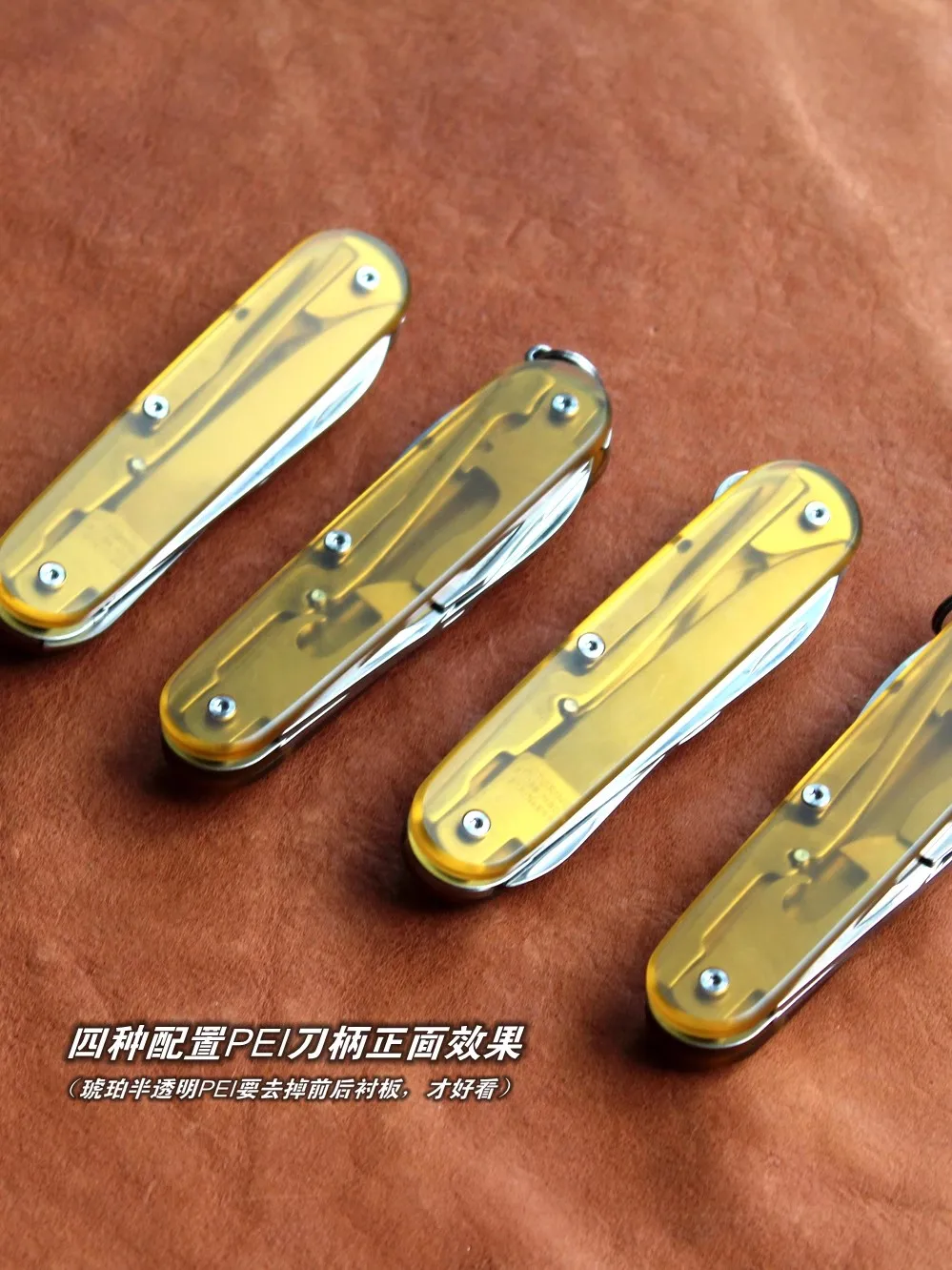 1 Pair Custom Made PEI Scales ULTEM Handle Scale with Screws for 91 mm Victorinox Swiss Army Knife DIY Modify