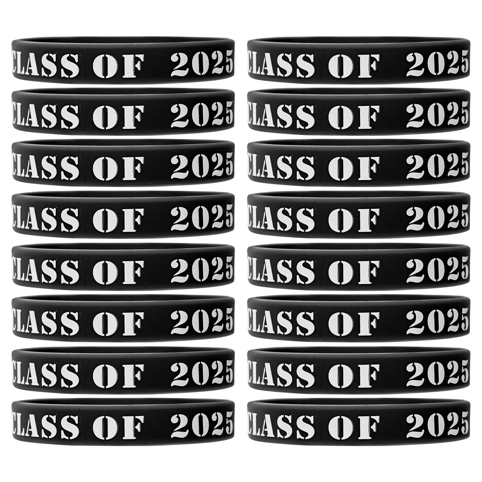 25Pcs Graduation Themed Wristbands Silicone Bracelets for Graduations Reusable Decorative Party Accessories School Supplies