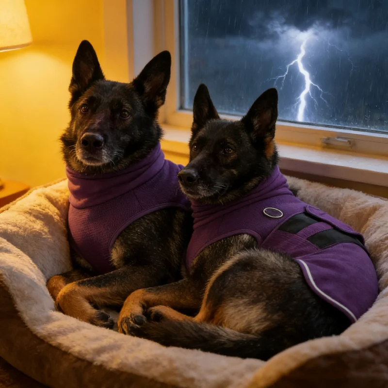 

Hot Sale Dog Anxiety Calming Jacket Thunder Calming Shirt Post-Neuter Recovery Vest Multi-Function Headgear For Small Medium Dog