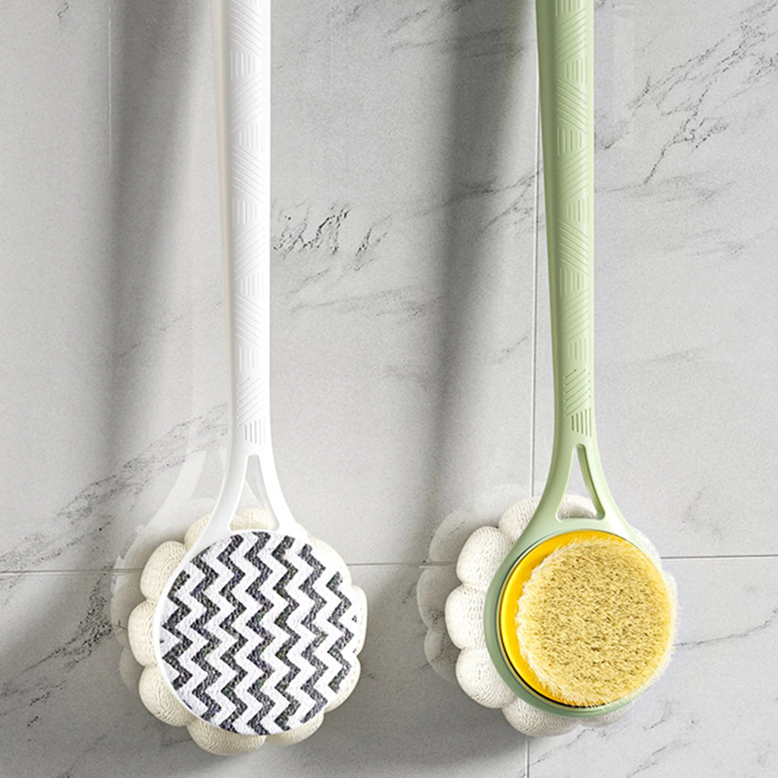

Home Long-handle Soft Bath Shower Back Scrubber Two Sides Shower Body Brush Skin Exfoliating Bath Massage for Women Men