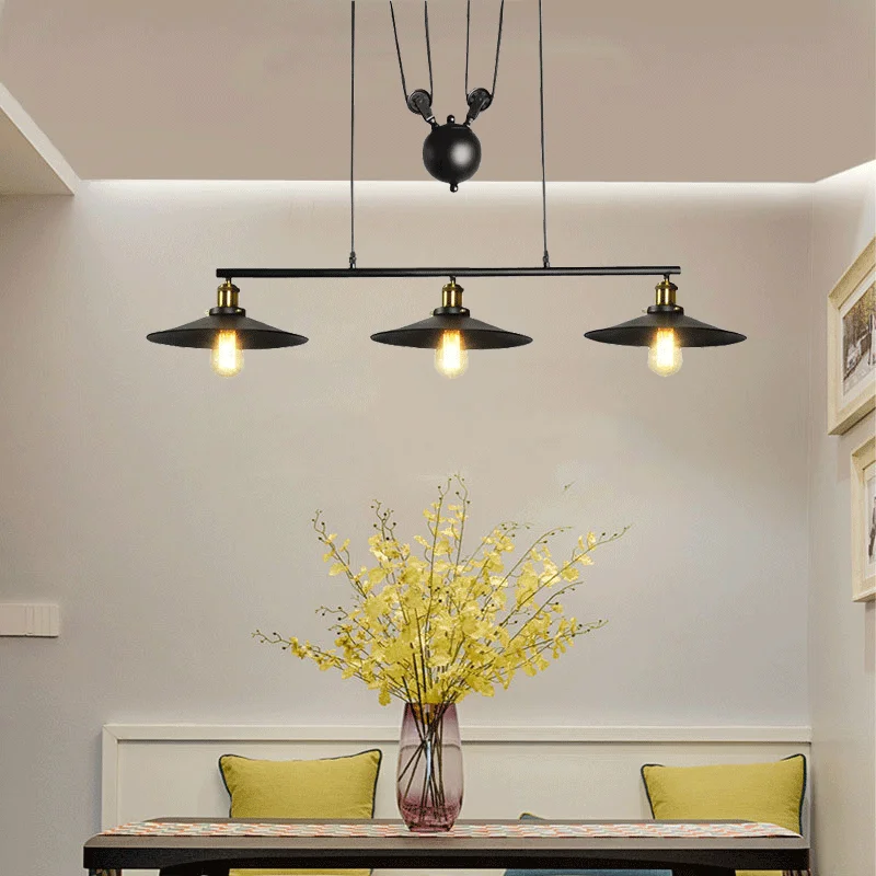 الرجعية لوفت الأمريكية الثريا غرفة المعيشة غرفة الطعام قلادة مصباح خمر مطعم بار نادي مكتب مقهى ضوء Droplight