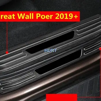 Stainless Steel Door Sill Scuff Plate Kick Guard Pedal Step Protector Cover Car style accessories For Great Wall GWM Poer 2019+