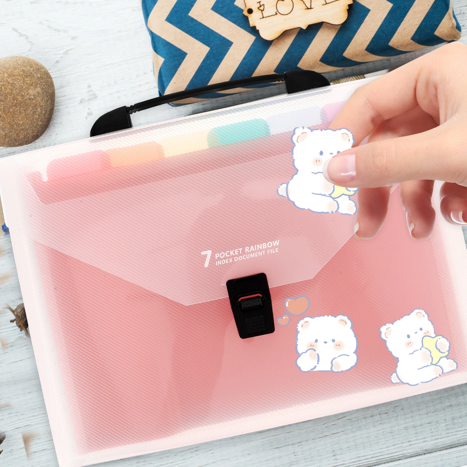 

Large Capacity Accordion File Organizer Portable Multi-Pocket Document Folder Bag For Office Bills Receipts Paper Storage