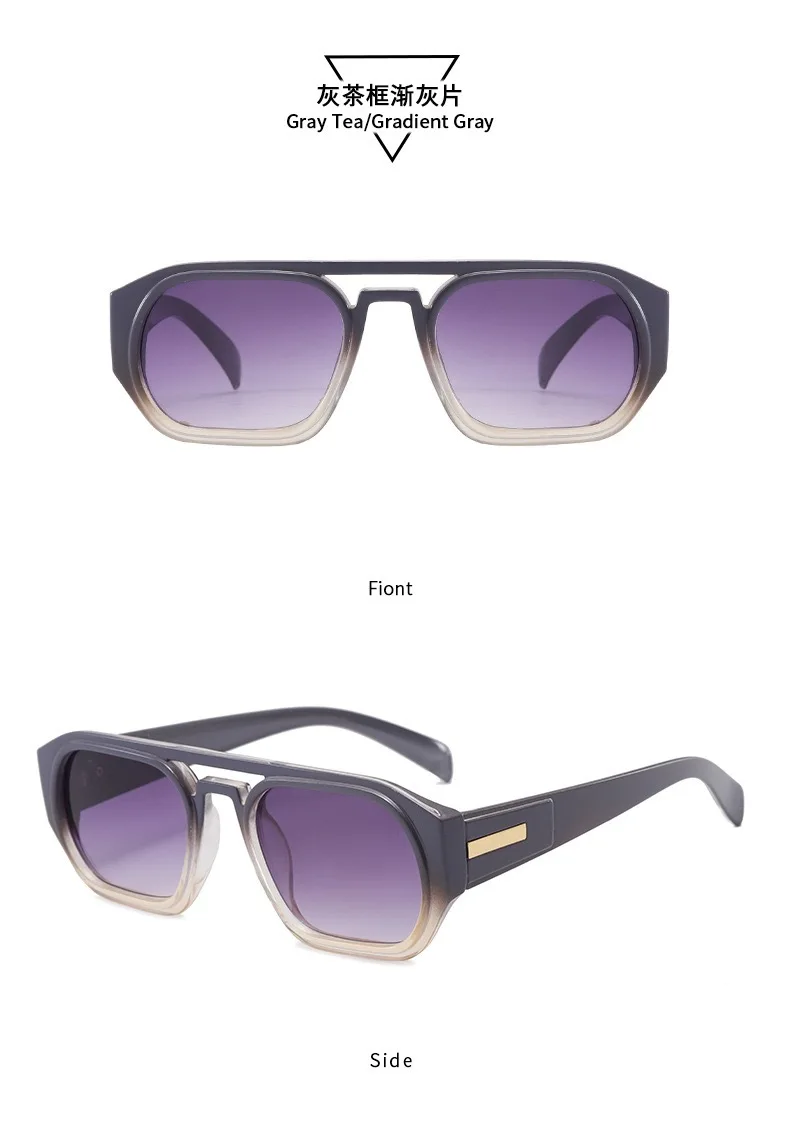 Neue Vintage Quadratische Sonnenbrille für Damen und Herren Marken-Rechteck-Sonnenbrille Ovale Brillen für Männer und Frauen – Detail 12